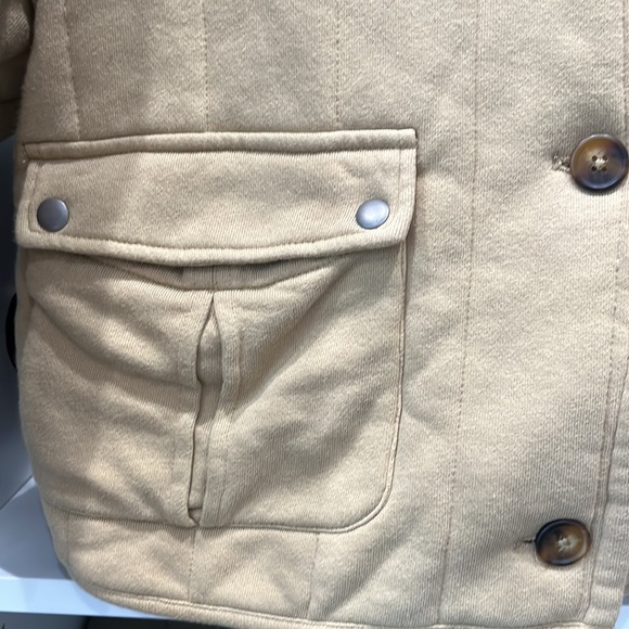 Free people Filipa Jacket Hooded Quilted Gold knit jacket Sz-S - Picture 6 of 10